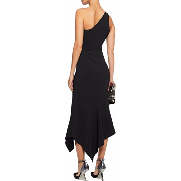 Cinq a Sept Dulcina One-shoulder Fluted Crepe Midi Dress - Picture 5 of 10